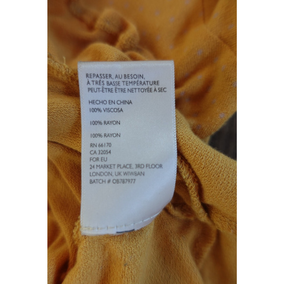 Urban Outfitters Shirt Womens Small Ruched Ruffle Bell Sleeve Polka Dot Crop Top - Picture 7 of 7